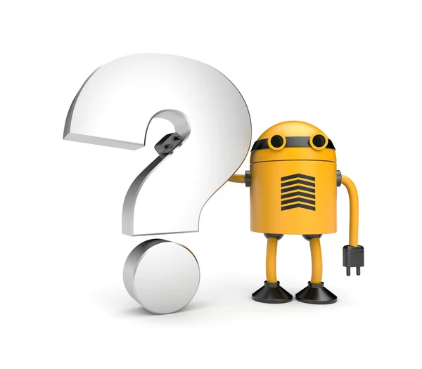 Robô com pergunta — Fotografia de Stock