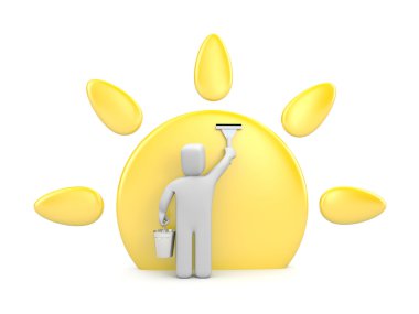 Cleaning of the sun before spring clipart