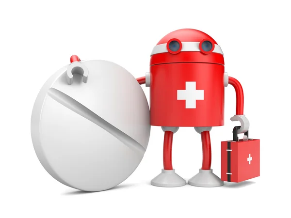 Medical bot with pill — Stock Photo, Image