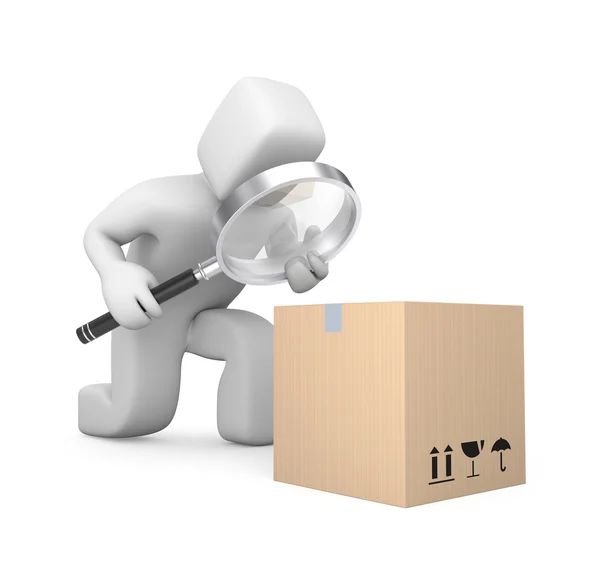 Person examines parcel — Stock Photo, Image