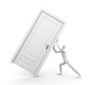 Man and door clipart