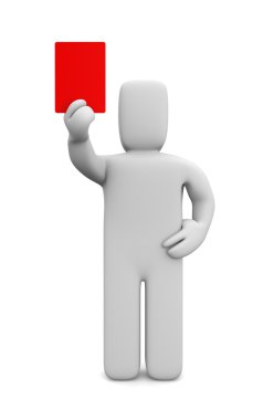 Person showing a red card clipart