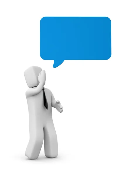 Person with speech bubble — Stock Photo, Image
