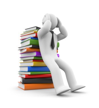 Headache from books clipart