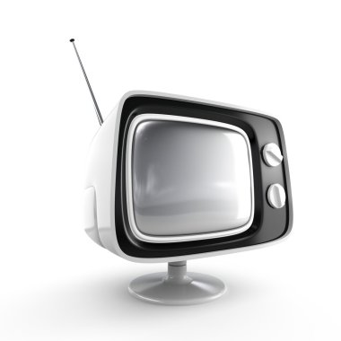 Stylish retro TV - white edition clipart