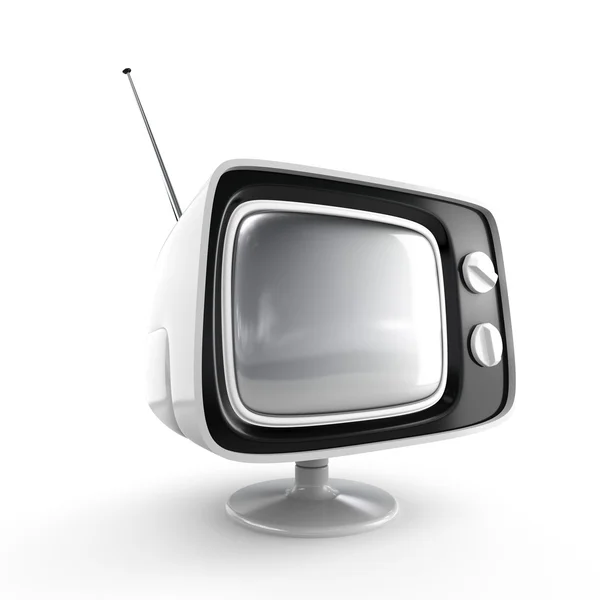 Stijlvolle retro tv - witte editie — Stockfoto