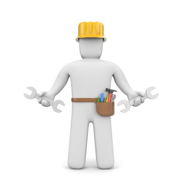 3d person. Skilled worker clipart