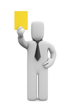 Person showing yellow card clipart