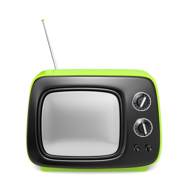 Green retro TV clipart