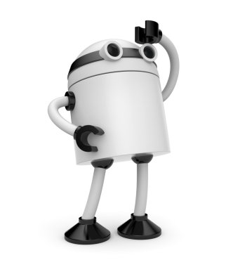 Robot looks forward clipart