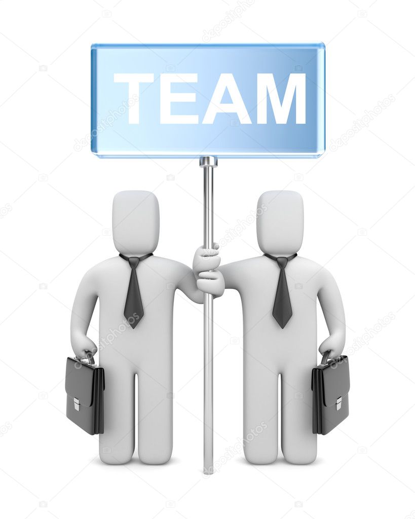 3d team. Business metaphor