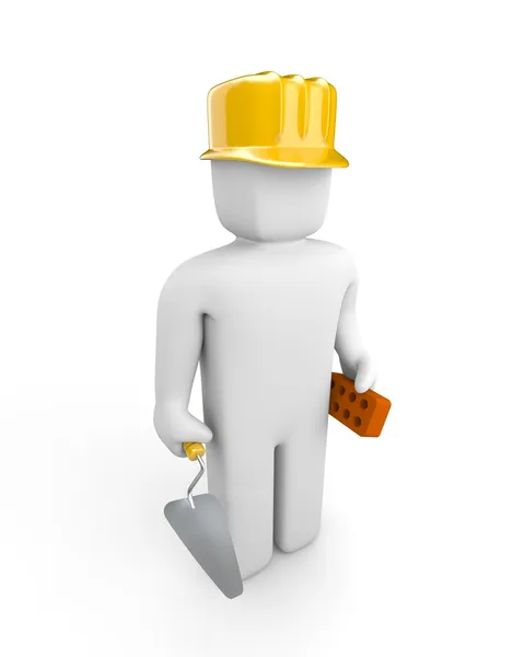 Worker using jackhammer — Stock Photo, Image