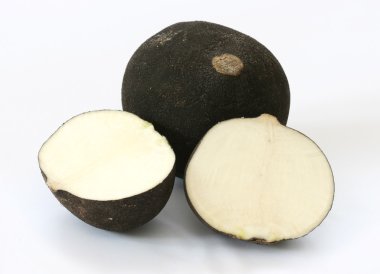 Raw black radish halves clipart