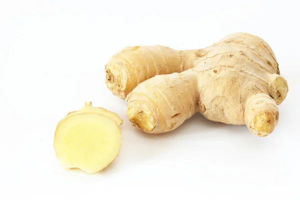 stock image Whole ginger root on white backgroundg