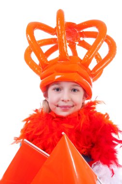 Girl with big orange crown clipart