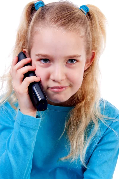 Κορίτσι καλεί το τηλέφωνο — Φωτογραφία Αρχείου