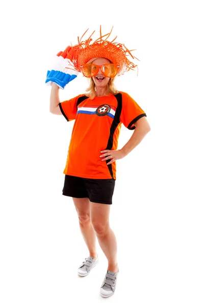 Nederländska kvinnliga fotboll suporter — Stockfoto