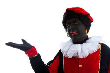 Zwarte piet ( black pete) typical Dutch characte clipart