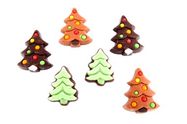 bir ağaç şeklinde Noel çikolata şeker