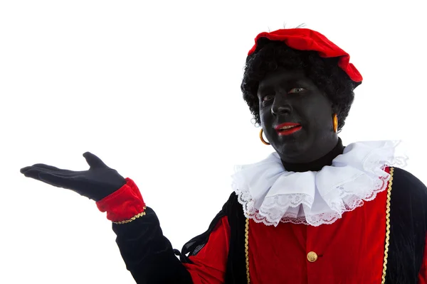 Zwarte piet (black pete) típico holandês characte — Fotografia de Stock