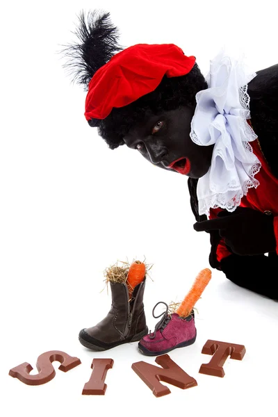Sinterklaas, typické holandské událost s zwarte piet — Stock fotografie