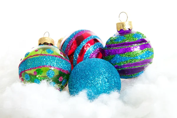 Palline di Natale glitter colorate — Foto Stock