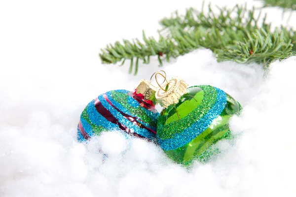 Renkli Parıldayan Noel topları — Stok fotoğraf