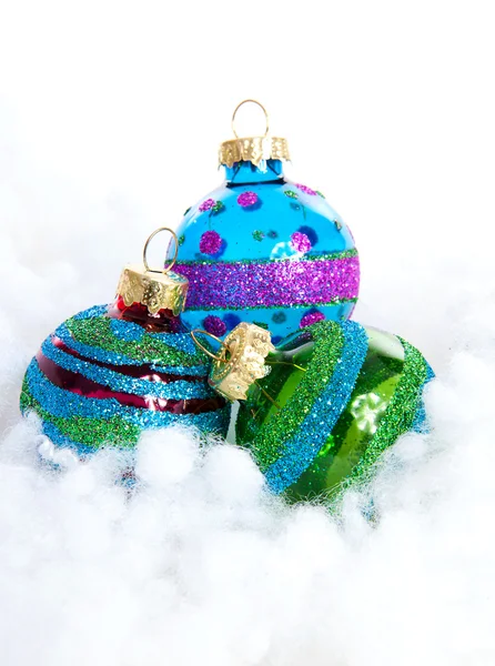 Colorful glitter Christmas balls — Stock Photo, Image
