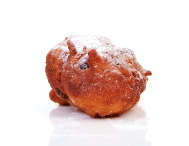 One Dutch donut also known as oliebollen clipart