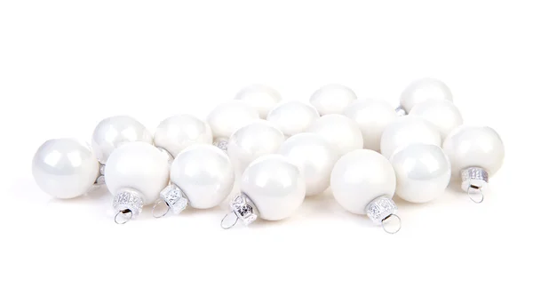 Beyaz chrismas topları — Stok fotoğraf