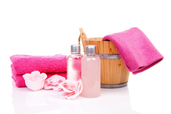 Roze accessoire voor spa en sauna — Stockfoto