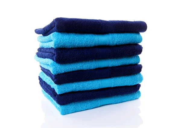 Montón de toallas bluel —  Fotos de Stock
