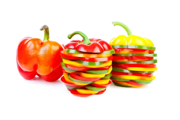 Paprika made oud of colorful slices — Stock Photo, Image