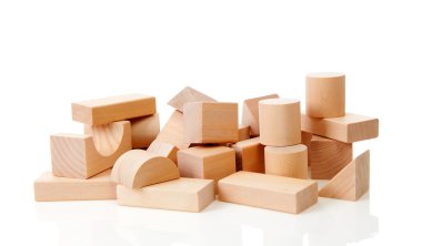 Wooden building blocks clipart