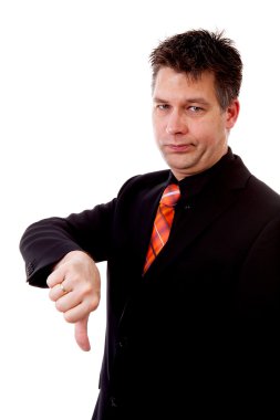 Businessman with thumbs down clipart