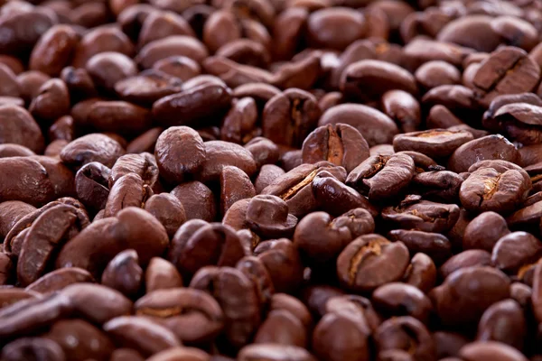 Bakgrund av rostade kaffebönor — Stockfoto