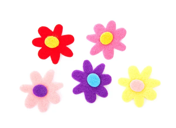 Cinco coloridas flores de fieltro — Foto de Stock