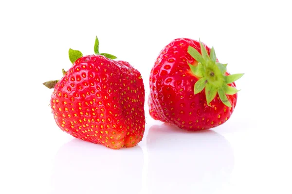 Two strawberries in closeup — Stock Photo, Image