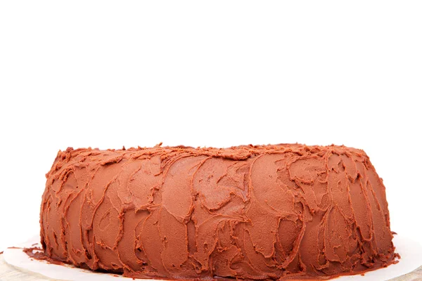 Delicious chocolate cake in closeup — Stock Photo, Image
