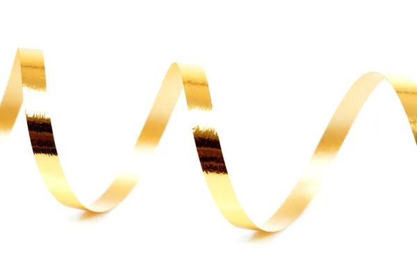 Goldene Luftschlange auf weißem Hintergrund — Stockfoto
