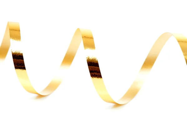 Stock image Golden streamer over white background