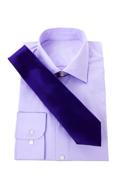 Fioletowy klasyk koszula i krawat na szyi — Zdjęcie stockowe