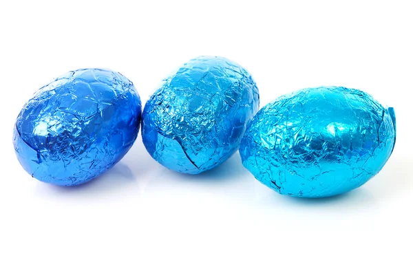 三个巧克力复活节彩蛋 — 图库照片