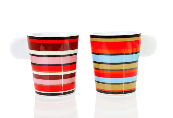 Dois copos de café coloridos — Fotografia de Stock