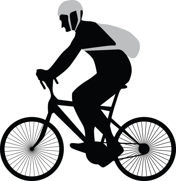 Bisikletçi siluet vektör — Stok Vektör