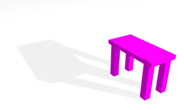 3d table pink — Stock Photo, Image