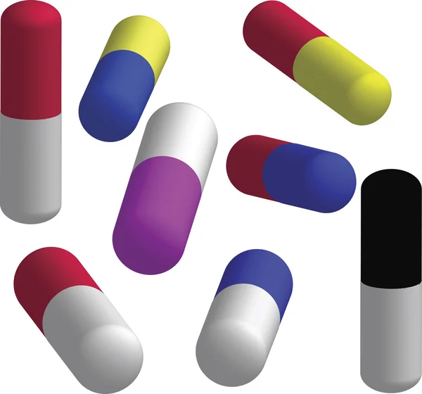 Pillen in andere kleur — Stockvector