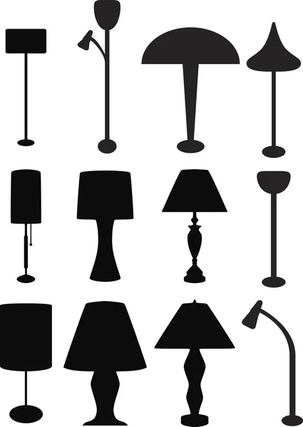 Vecteur de silhouette de lampe — Image vectorielle