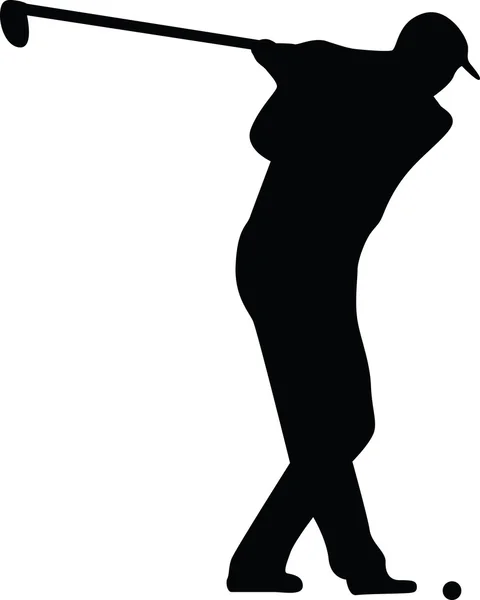 Vettore silhouette giocatore di golf — Vettoriale Stock