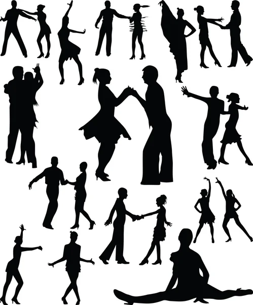 Χορός σιλουέτα διάνυσμα — Διανυσματικό Αρχείο